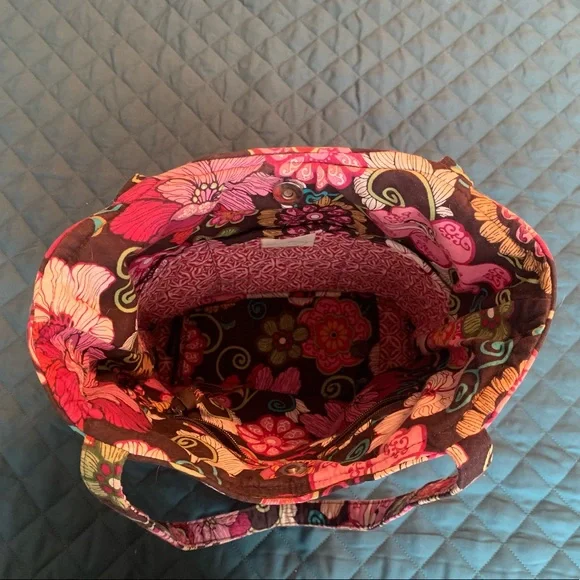 Vera Bradley Shoulder Tote Mod Floral Pink Pattern - Picture 4 of 7